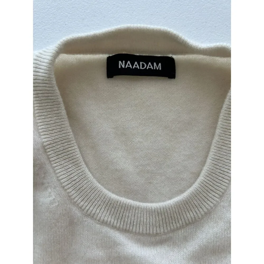 NAADAM The Original 100% Cashmere Crewneck Sweater - Off-White Ivory / Size L